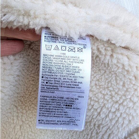 Gap Brown Vegan Suede Sherpa-Trim Full Zip Jacket, size M - Picture 8 of 8